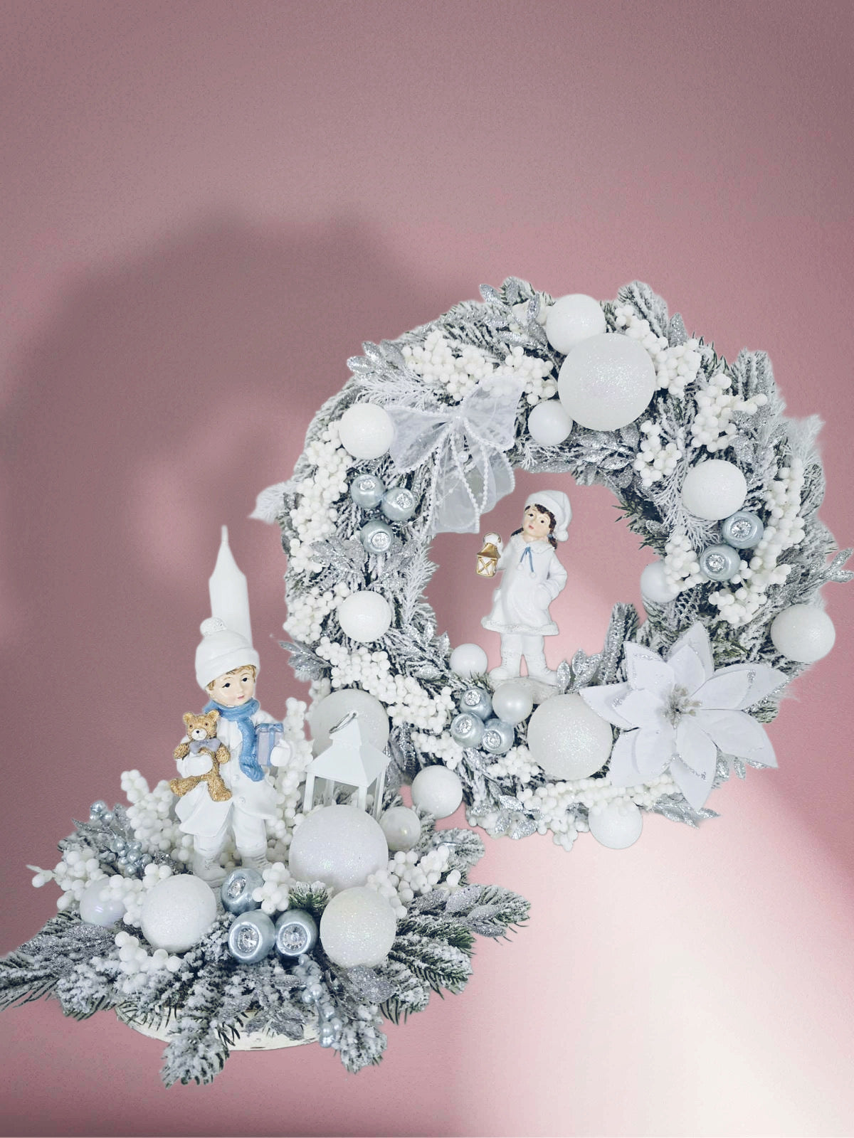 Christmas decorations set in white