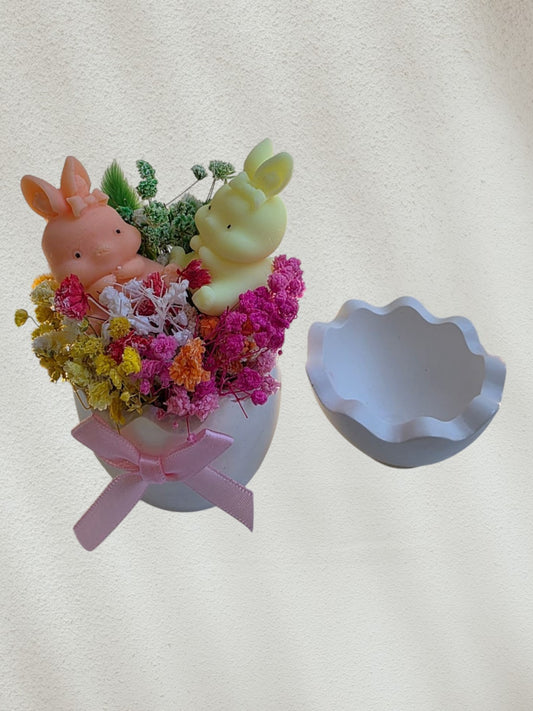 Easter Ceramic Egg arrangement with scented candles