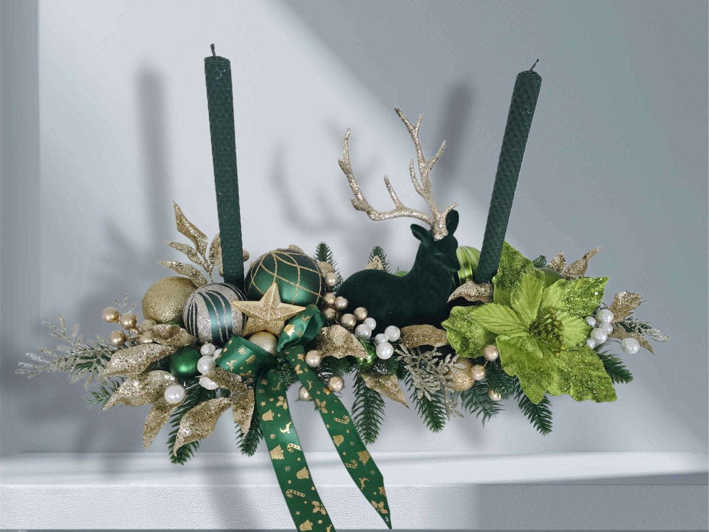 Green&Gold festive centrepiece for Christmas