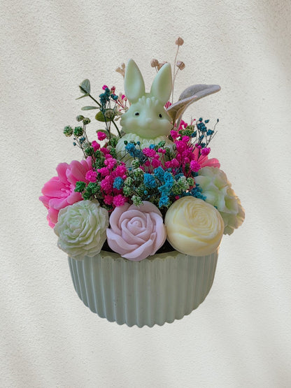 Ceramic Easter arrangement with scented candles