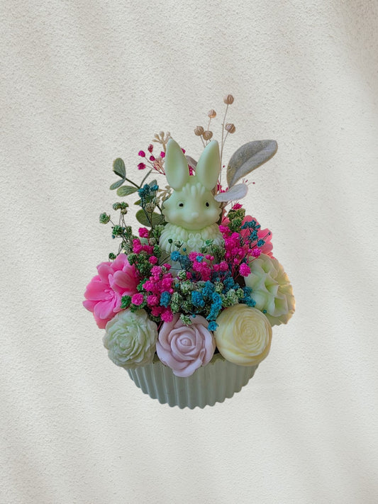 Ceramic Easter arrangement with scented candles