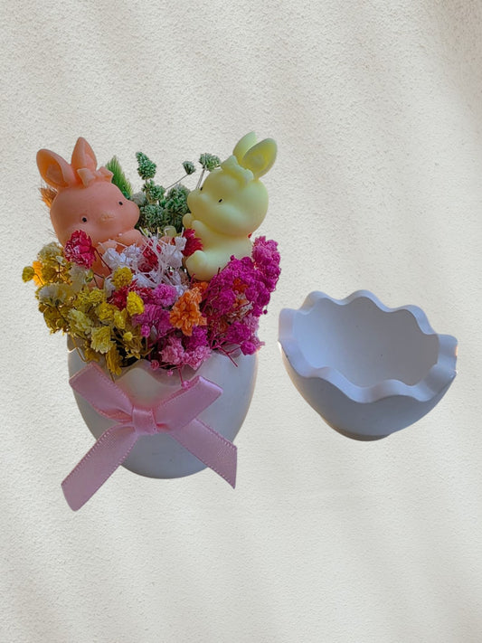 Easter Ceramic Egg  arrangement with scented candles